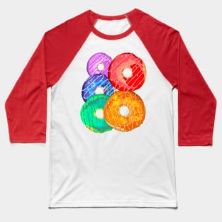 Rainbow Donuts 1 Baseball T-Shirt